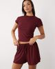 ASOS DESIGN ASOS DESIGN lounge ribbed mix & match pajama short in fig-Purple - 4