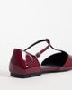 ASOS DESIGN ASOS DESIGN Lover pointed toe t-bar ballet flats in burgundy-Red - 4