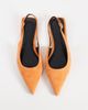 ASOS DESIGN ASOS DESIGN Lovestruck real suede pointed slingback ballet flats in orange - 1