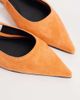 ASOS DESIGN ASOS DESIGN Lovestruck real suede pointed slingback ballet flats in orange - 3