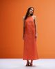 ASOS DESIGN ASOS DESIGN low back halter midi dress with waist embroidery in orange - 1