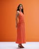 ASOS DESIGN ASOS DESIGN low back halter midi dress with waist embroidery in orange - 2