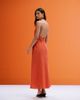 ASOS DESIGN ASOS DESIGN low back halter midi dress with waist embroidery in orange - 3