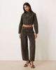 ASOS DESIGN ASOS DESIGN low rise barrel jeans in brown - part of a set - 1