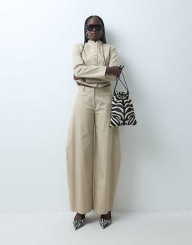 ASOS DESIGN ASOS DESIGN low rise horseshoe leg pants in stone - part of a set-Neutral