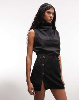 ASOS DESIGN ASOS DESIGN low rise mini boucle skirt in black