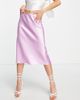 ASOS DESIGN ASOS DESIGN low rise satin bias midi skirt in lilac-Purple - 1