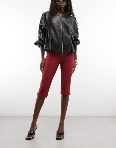 ASOS DESIGN ASOS DESIGN low rise tailored capri pants in red