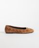 ASOS DESIGN ASOS DESIGN Lowell premium suede woven ballet flats in tan-Brown - 1