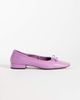 ASOS DESIGN ASOS DESIGN Lucian premium bow detail ballet flats in lilac leather-Purple - 1