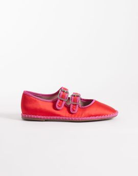 ASOS DESIGN ASOS DESIGN Lumina mary jane ballet flats in red and pink