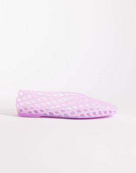 ASOS DESIGN ASOS DESIGN Luminous jelly caged ballet flats in lilac-Purple