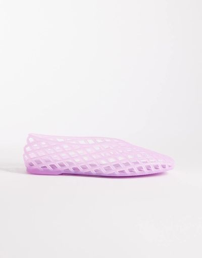 ASOS DESIGN ASOS DESIGN Luminous jelly caged ballet flats in lilac-Purple