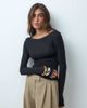 ASOS DESIGN ASOS DESIGN lyocell blend boat neck long sleeve top in black - 1