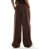 ASOS DESIGN ASOS DESIGN lyocell wide leg dad pants in chocolate - part of a set-Brown - 3