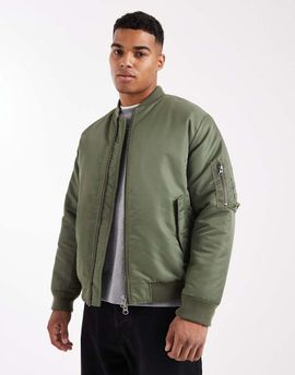 ASOS DESIGN ASOS DESIGN MA1 bomber jacket in khaki green