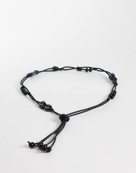 ASOS DESIGN ASOS DESIGN macrame beaded waist and hip belt in black