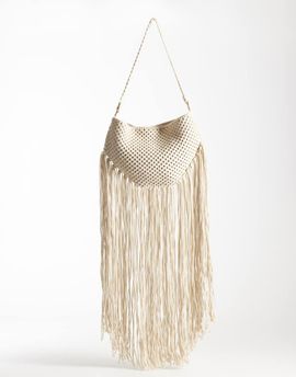 ASOS DESIGN ASOS DESIGN macrame shoulder bag with fringe detail in neutral
