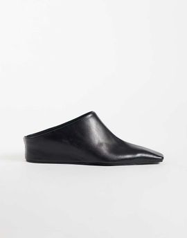 ASOS DESIGN ASOS DESIGN Maeve premium leather concealed wedge mules in black