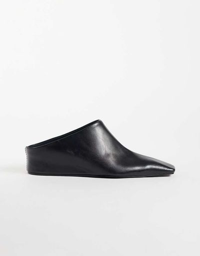 ASOS DESIGN ASOS DESIGN Maeve premium leather concealed wedge mules in black