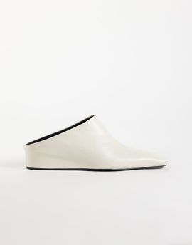 ASOS DESIGN ASOS DESIGN Maeve premium leather concealed wedge mules in off white