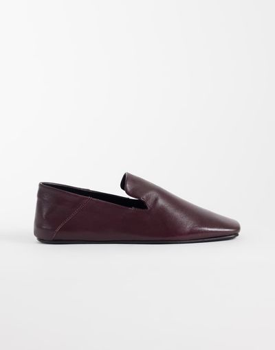 ASOS DESIGN ASOS DESIGN Malachi real leather slipper style shoes in burgundy-RED