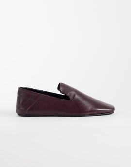 ASOS DESIGN ASOS DESIGN Malachi slipper style shoes in burgundy leather-RED