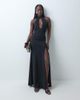 ASOS DESIGN ASOS DESIGN mandarin collar sleeveless maxi dress with embellished clasp in black - 1