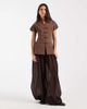 ASOS DESIGN ASOS DESIGN mandarin colllar cap sleeve blouse in brown - part of a set - 2