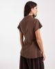 ASOS DESIGN ASOS DESIGN mandarin colllar cap sleeve blouse in brown - part of a set - 4