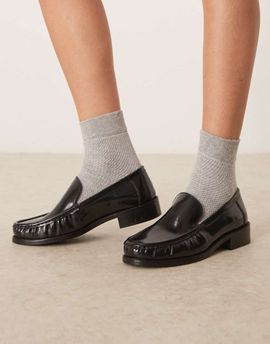 ASOS DESIGN ASOS DESIGN Marcel premium clean loafers in black leather