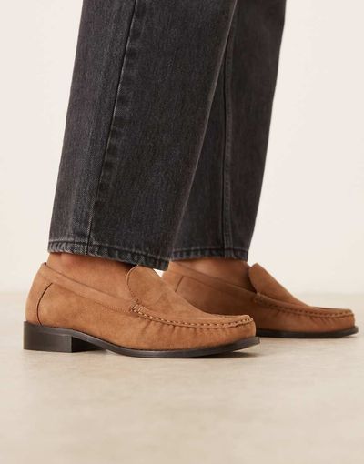 ASOS DESIGN ASOS DESIGN Marcel premium suede clean loafers in tan-Brown