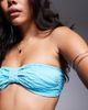 ASOS DESIGN ASOS DESIGN Maria textured knot front bandeau bikini top in turquoise-Blue - 2