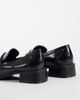ASOS DESIGN ASOS DESIGN Marisol ruched round toe heeled loafers in black - 3