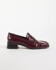 ASOS DESIGN ASOS DESIGN Marisol ruched round toe heeled loafers in burgundy-Red - 1