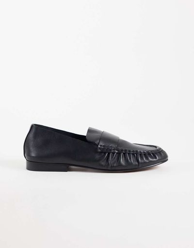 ASOS DESIGN ASOS DESIGN Marlowe real leather softie loafers in black