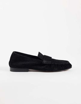 ASOS DESIGN ASOS DESIGN Marlowe softie ruched loafers in black suede