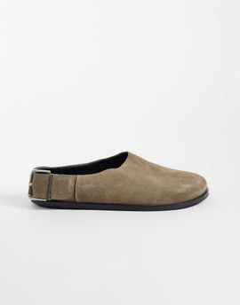 ASOS DESIGN ASOS DESIGN Marshall real suede flat mules in taupe-Brown
