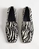 ASOS DESIGN ASOS DESIGN Marvin square toe clean loafers in zebra hair-on-real leather-Multi - 2