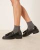 ASOS DESIGN ASOS DESIGN Matrix square toe tassel detail loafers in black - 4