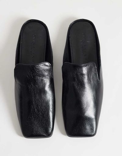 ASOS DESIGN ASOS DESIGN Maude premium slipper mules in black leather