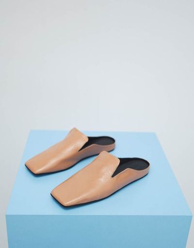 ASOS DESIGN ASOS DESIGN Maude premium slipper mules in tan leather-Brown