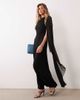 ASOS DESIGN ASOS DESIGN maxi cape mesh dress with draped bodice detail in black - 1