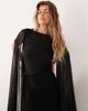 ASOS DESIGN ASOS DESIGN maxi cape mesh dress with draped bodice detail in black - 2