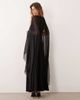 ASOS DESIGN ASOS DESIGN maxi cape mesh dress with draped bodice detail in black - 4