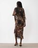 ASOS DESIGN ASOS DESIGN maxi chiffon dress with asym sleeves in dark animal print-MULTI - 3