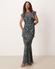 ASOS DESIGN ASOS DESIGN maxi dress with frill body detailing in blue floral print-Multi - 1