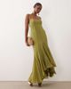 ASOS DESIGN ASOS DESIGN maxi dress with high-low volume hem in olive-Green - 1