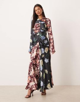 ASOS DESIGN ASOS DESIGN maxi dress with ruched body in mixed floral-Multi