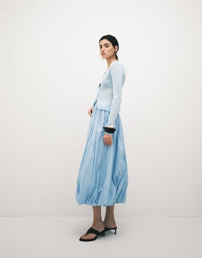ASOS DESIGN ASOS DESIGN maxi skirt with bubble hem in blue